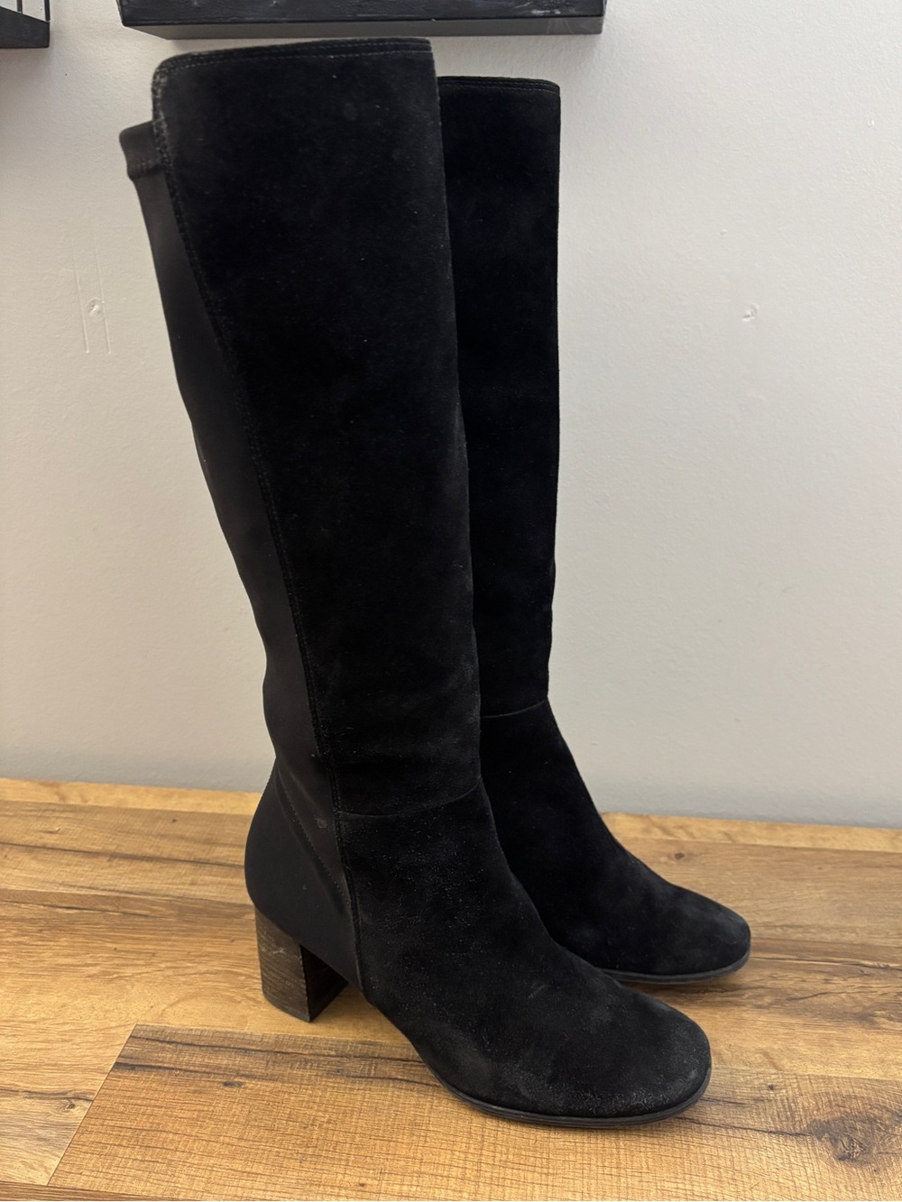 Paul Green Jackie Water Resistant Suede Stretch Panel Tall Zip Up Boot